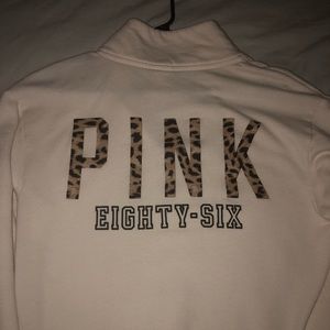 Pink half zip pullover